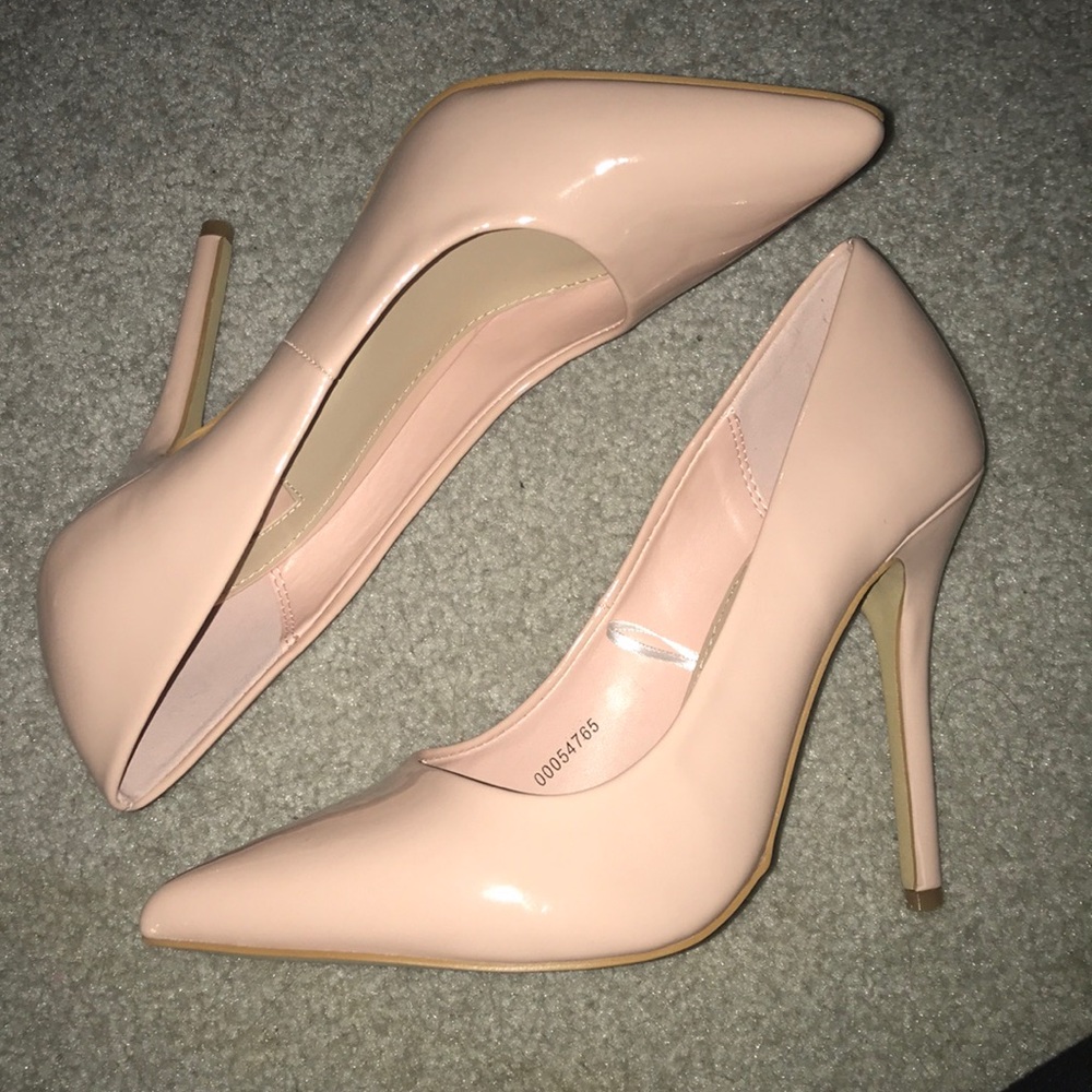 Pink high heeled shoes